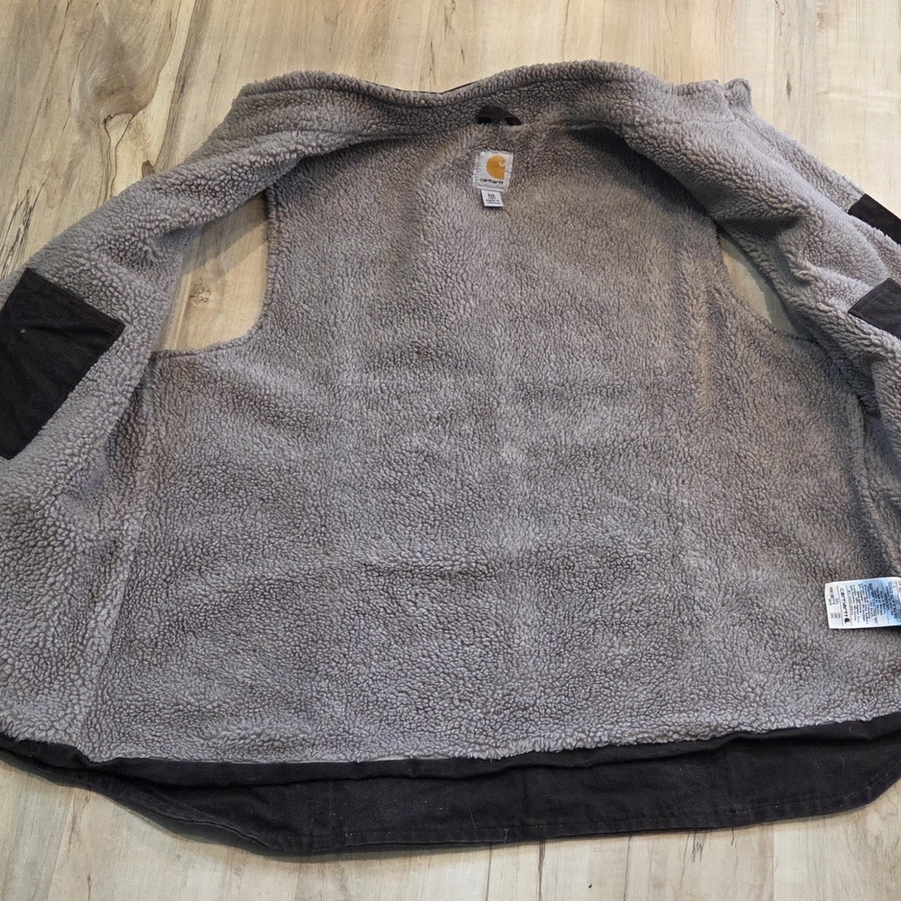 Carhartt Brown Canvas Vest with Gold Logo - Picture 4 of 5